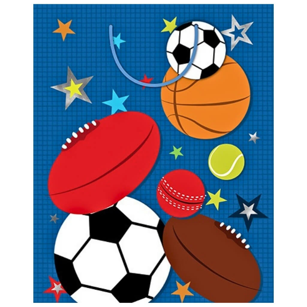 Large sports gift bag for boys birthday presents