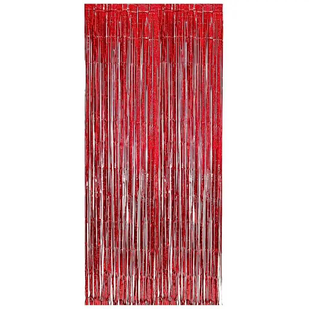 laser glitter red tinsel curtain for birthday and wedding photo backdrop