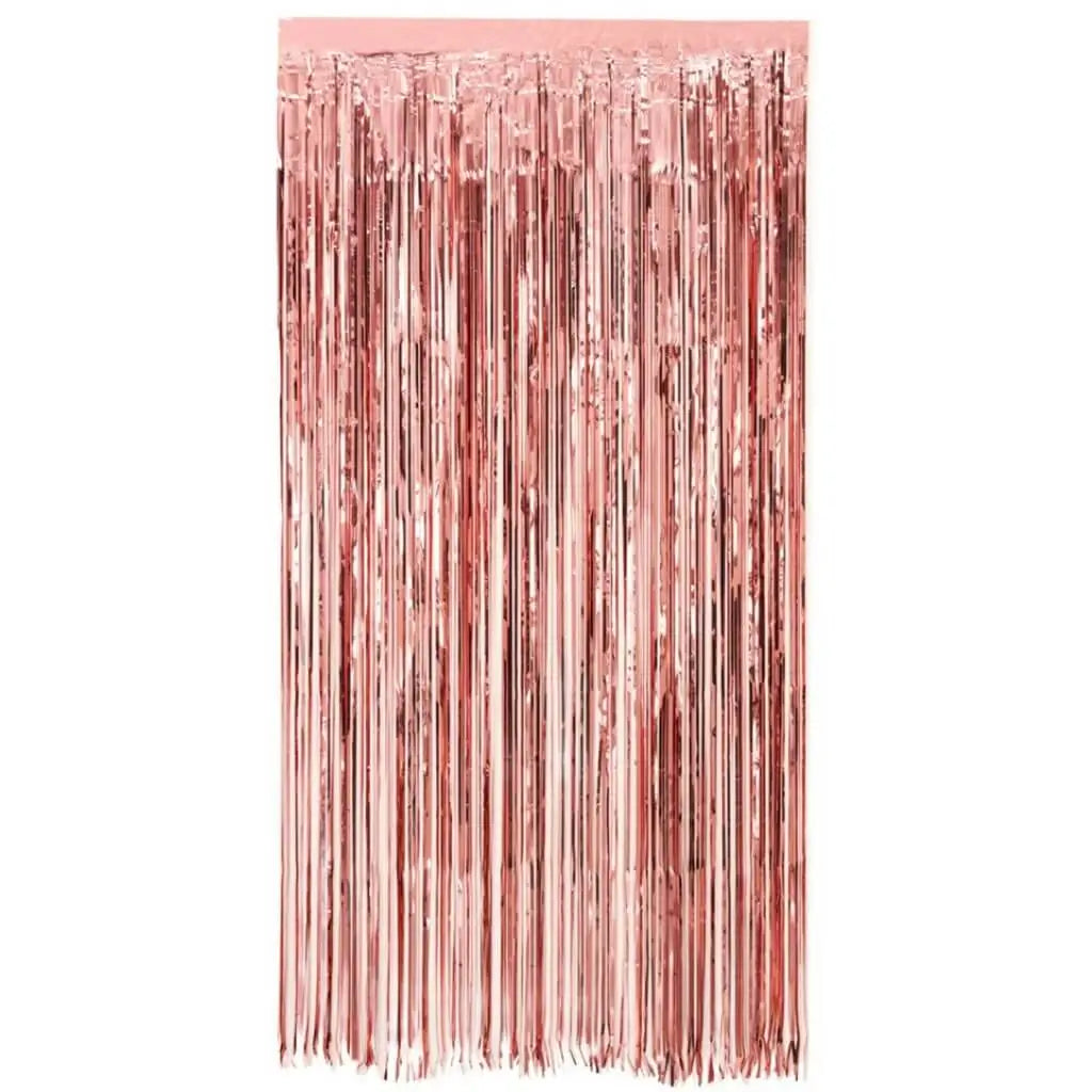 metallic rose gold party curtain backdrop for event decoration