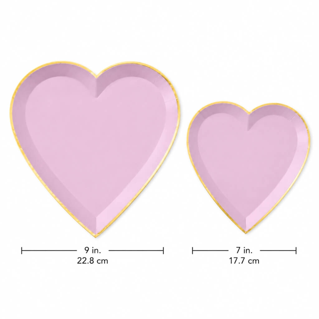 Elegant pastel purple party plates with gold foil edge