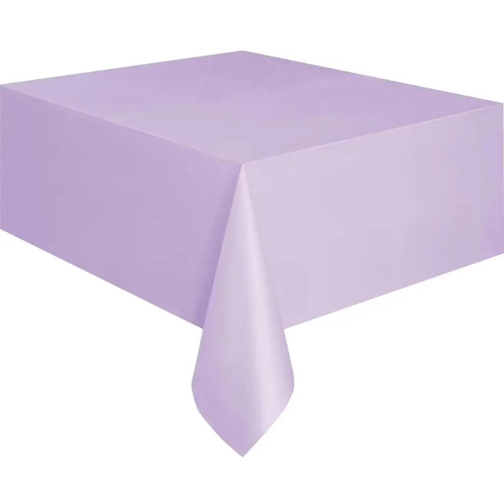 lavender plastic rectangle tablecover on a white background