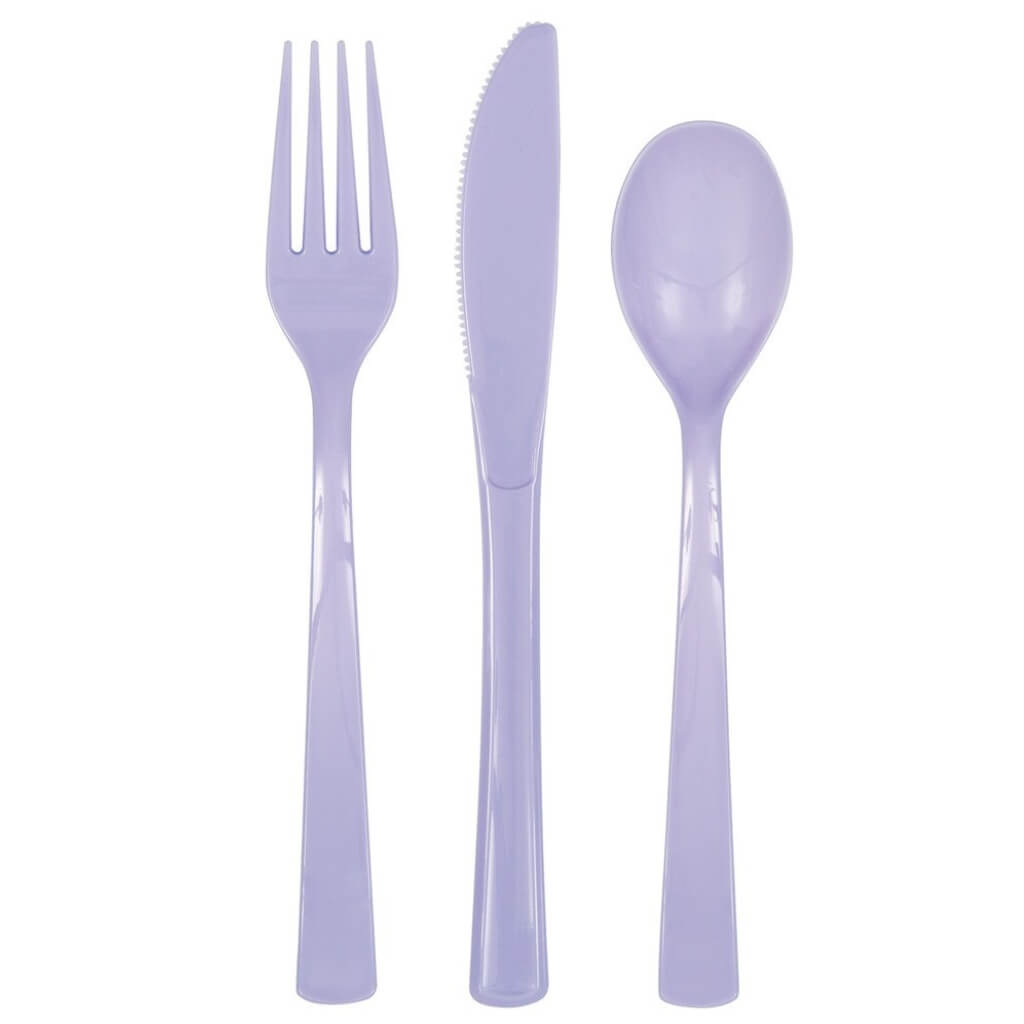 Lavender forks knives and spoons set