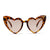 Leopard Heart Shaped Cat Eye Plastic Sunglasses