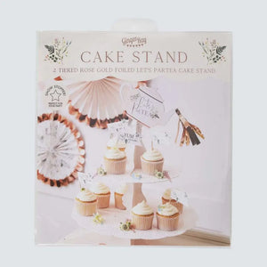 Let's Partea Afternoon Tea Floral Teapot Cake Stand with Tassel