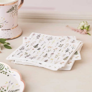 Let's Partea Afternoon Tea Floral Print Cocktail Napkins 16pk