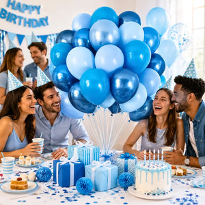 10-inch Blue Party Balloon Bouquet 30pk