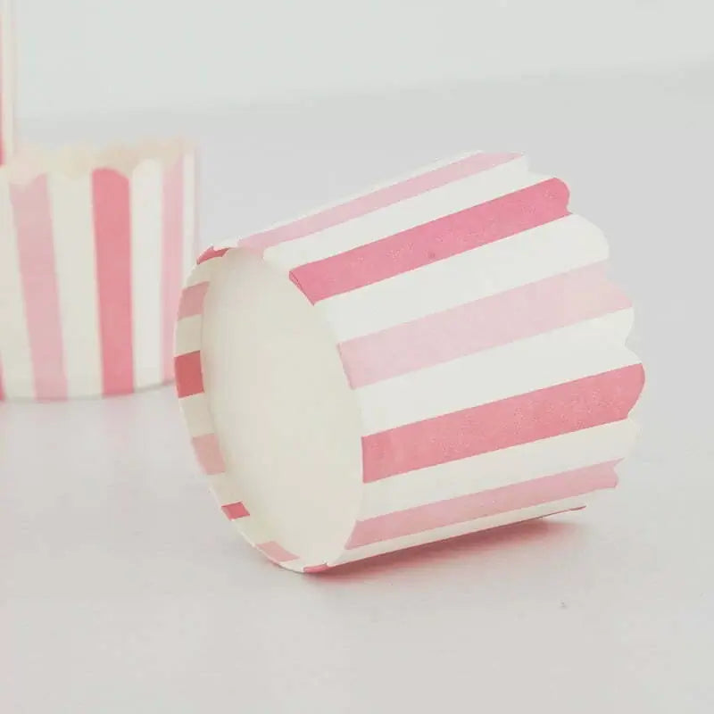 Light Pink & White Striped Cupcake Cups 20pk