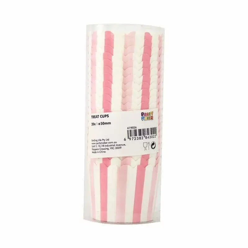 Light Pink & White Striped Cupcake Cups 20pk