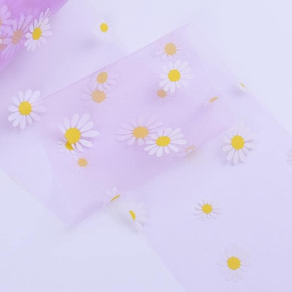 Daisy Tulle Ribbon 6cm x 5 yards - lilac