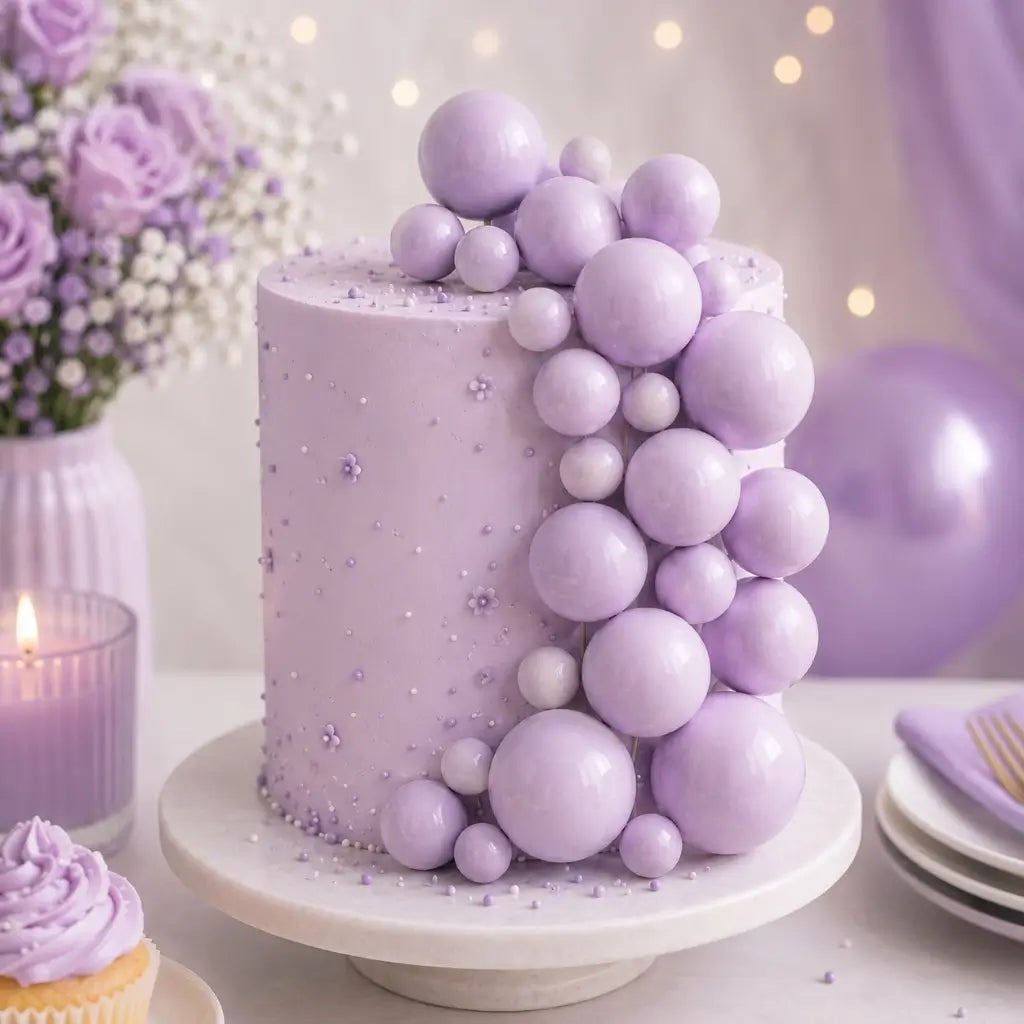 Lilac Deco Foam Ball Toppers 20pk