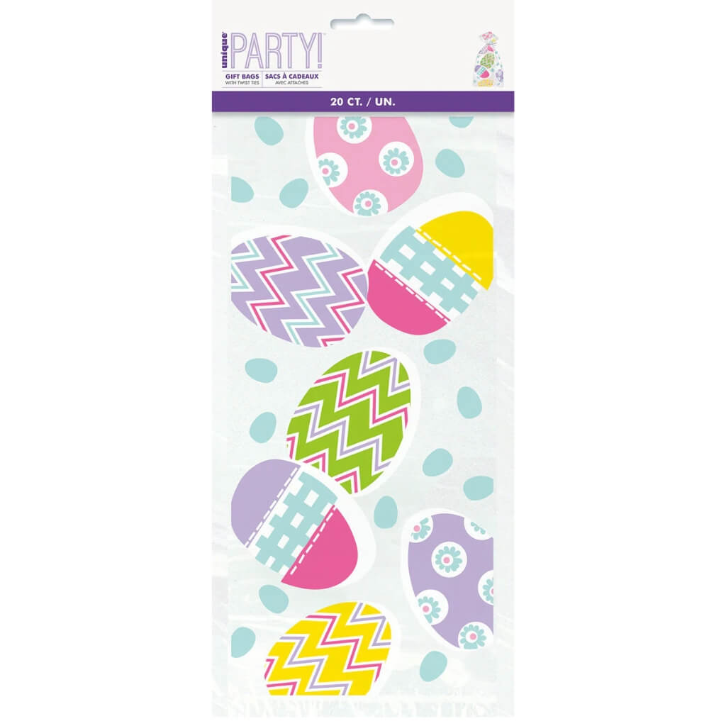 Lilac Easter Egg Cello Treat Bags 20pk