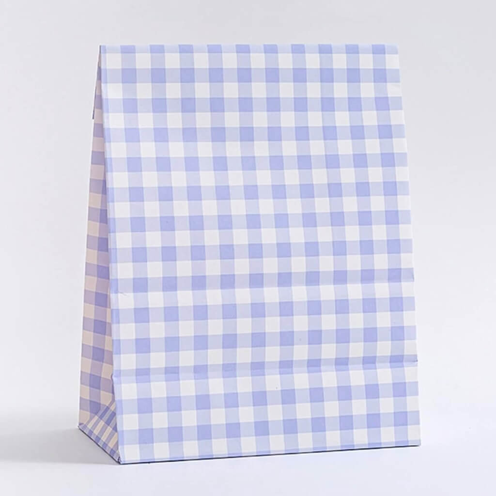 lilac purple Gingham Paper Treat gift favour lolly loot Bags 5pk birthday wedding baby shower party decorations
