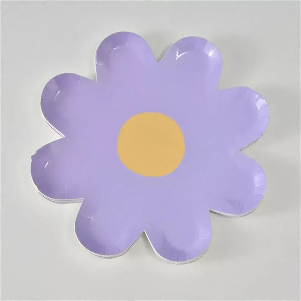 Lilac Daisy Paper Plates 17cm 10pk