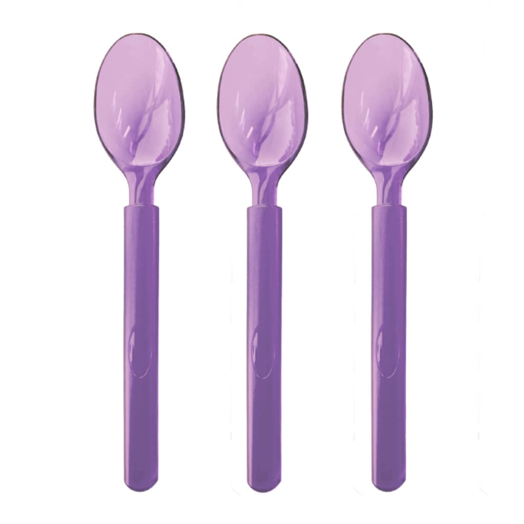 Ultra Heavy Duty Lilac Plastic Spoons 20pk