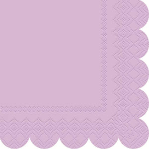 Lilac Scalloped Edge Beverage Napkins 16pk