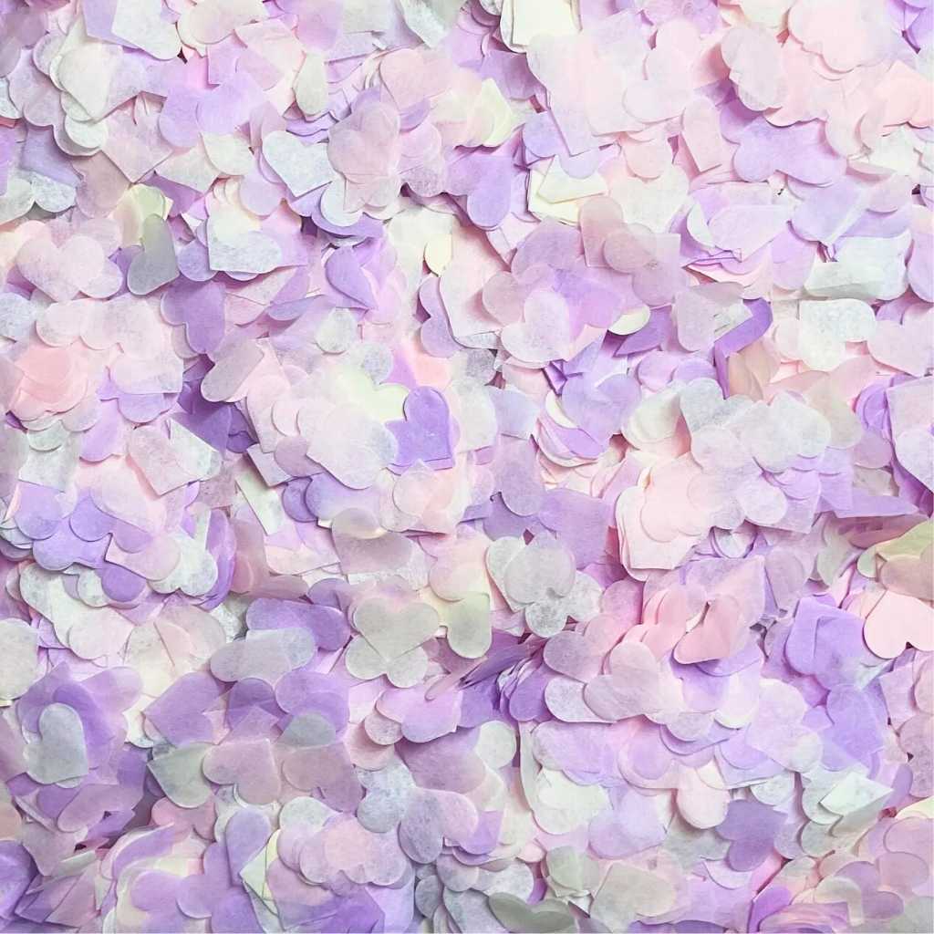 Pretty in Pastels Heart Confetti – 20g Baby Pink, White & Lilac