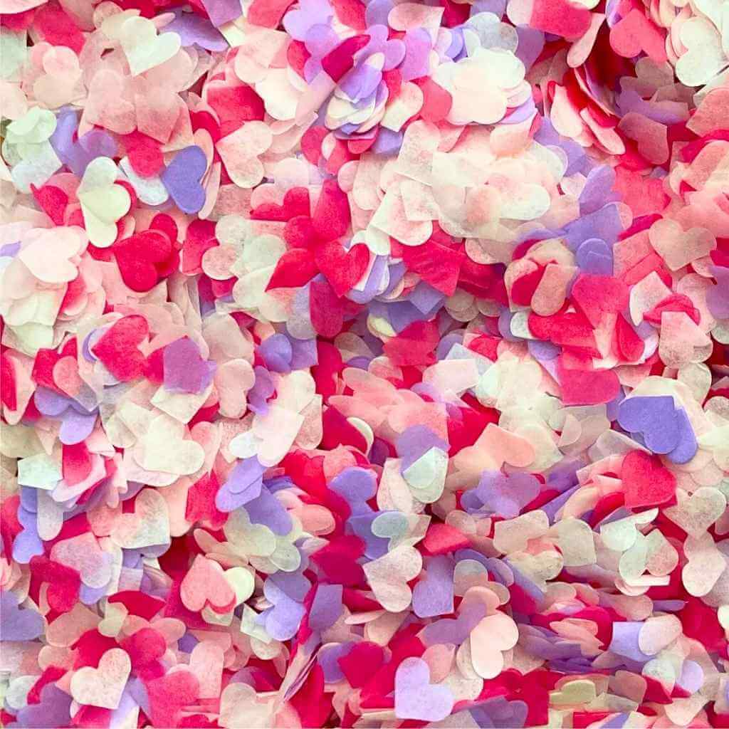 Love Blossom Hearts Confetti – 20g Pink, White &amp; Lilac Party Scatter