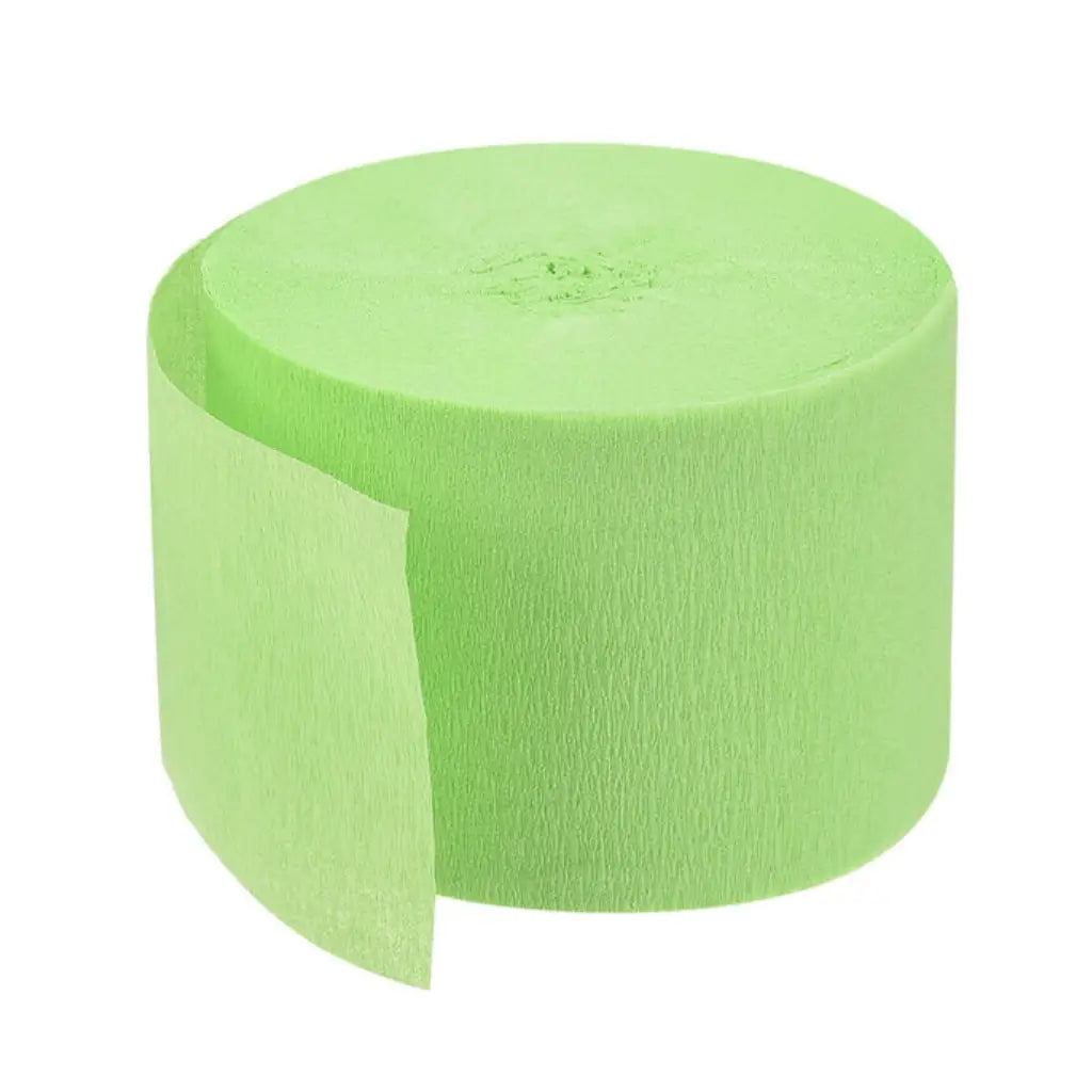 Lime Green Crepe Paper Streamer Roll 25m
