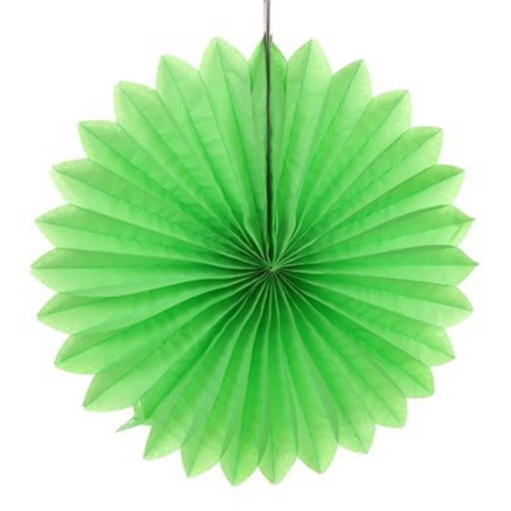 Lime Green Tissue Paper Fan - 6 Sizes
