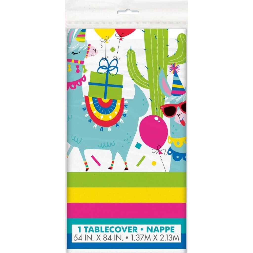 Llama Birthday Plastic Tablecover