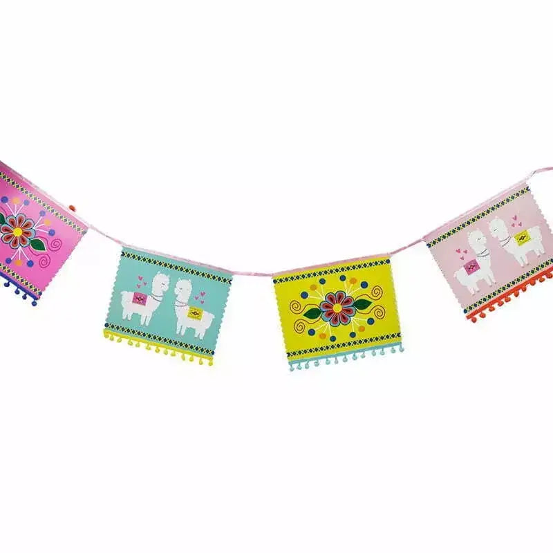 Llama Rectangular Paper Bunting 4m