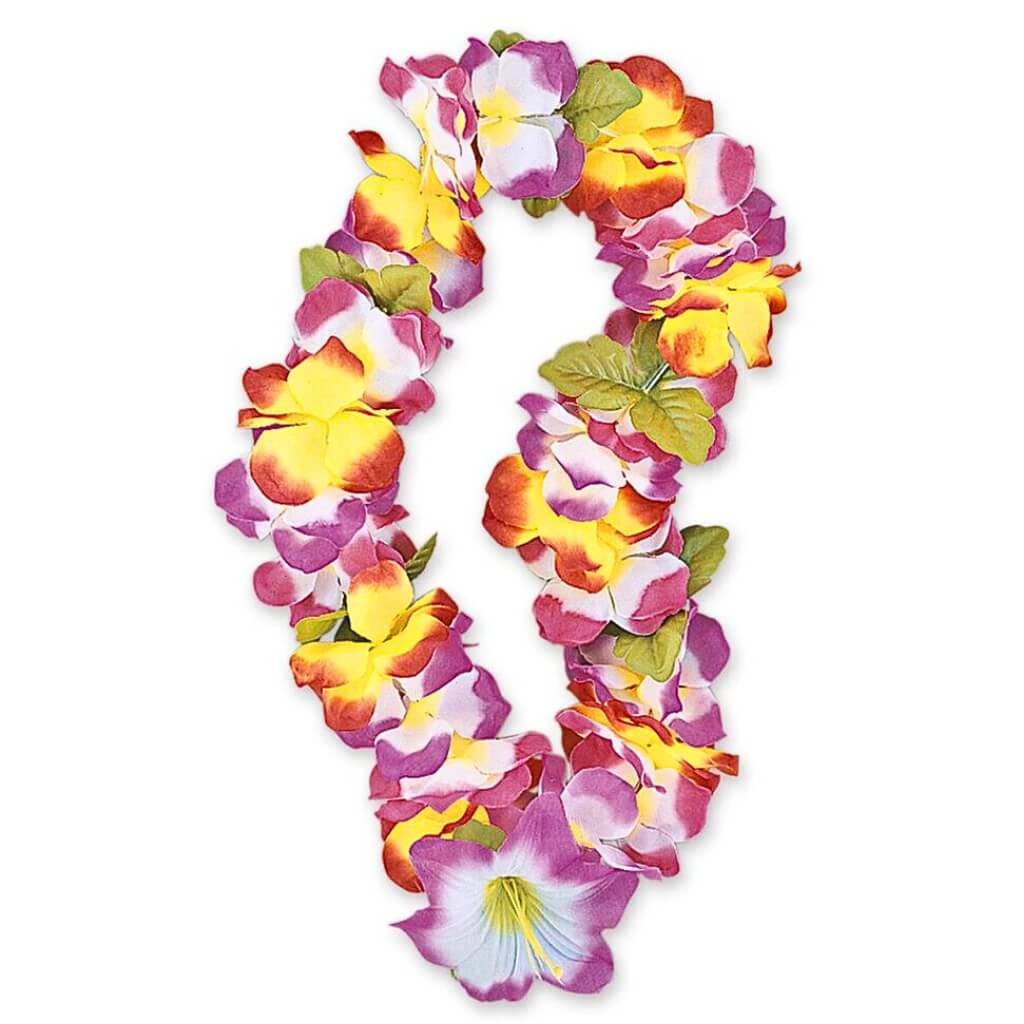 Multicolor Hawaiian fancy lily lei for luau party