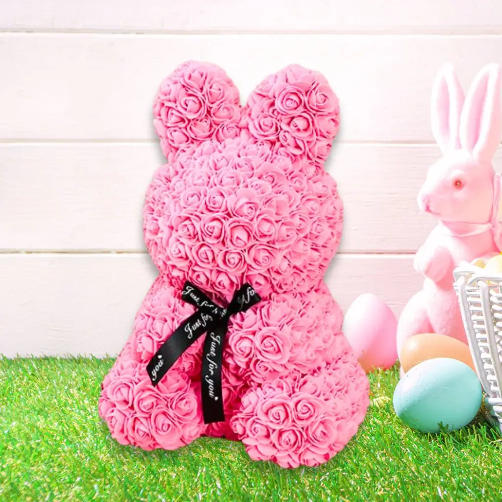 Luxury Everlasting Rose Bunny Rabbit with Gift Box - Pink