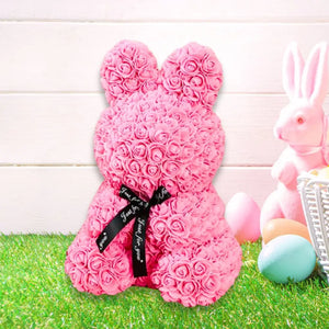 Luxury Everlasting Rose Bunny Rabbit with Gift Box - Pink