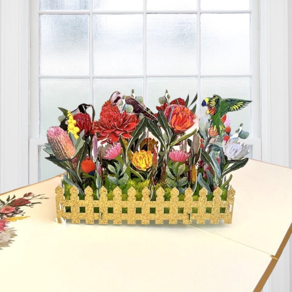 Luxury Australian Native Flower & Animal Origami Pop Up Greeting Card