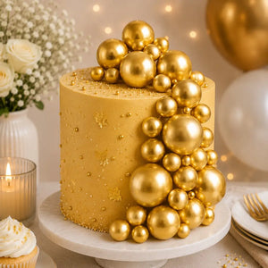 Metallic Gold Deco Foam Ball Toppers 20pk