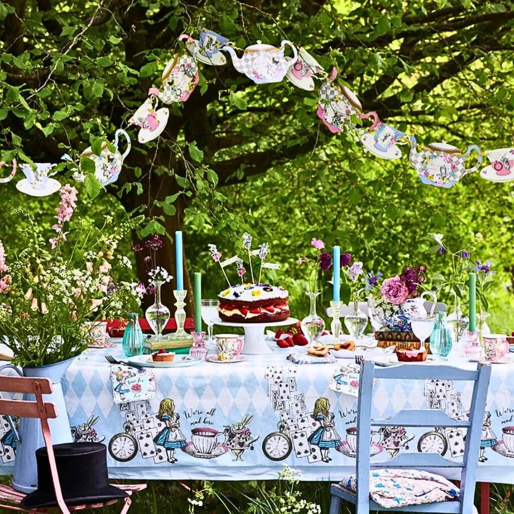 Talking Tables Truly Alice bunting styled in garden party setting