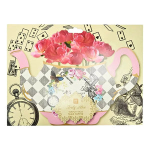 Pink Alice in Wonderland teapot vase table centrepiece