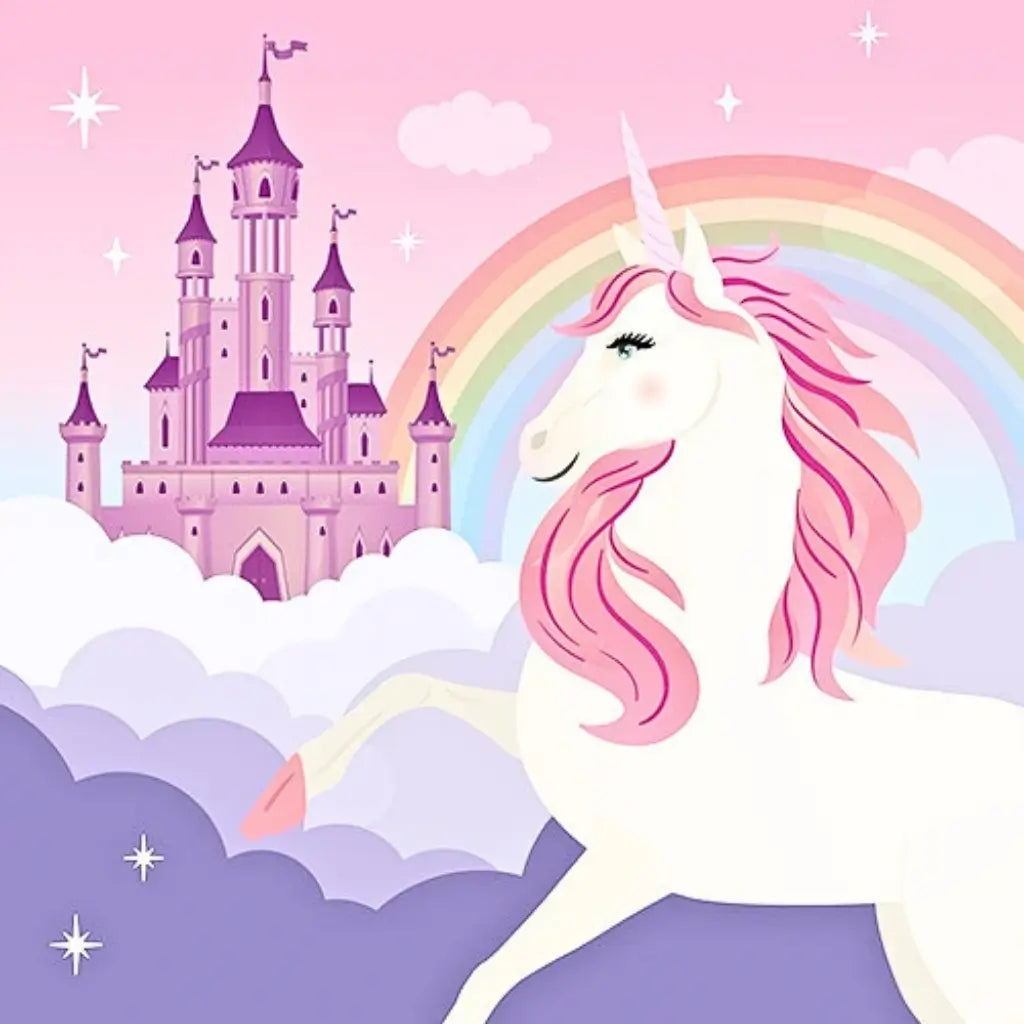 Unicorn party napkins pastel design