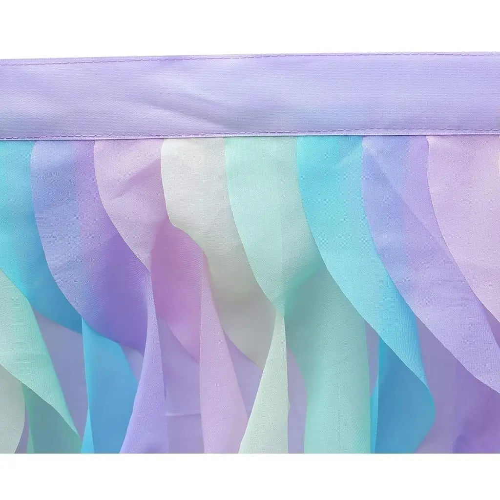 Magical Unicorn Themed Curly Tulle Fabric Table Skirt