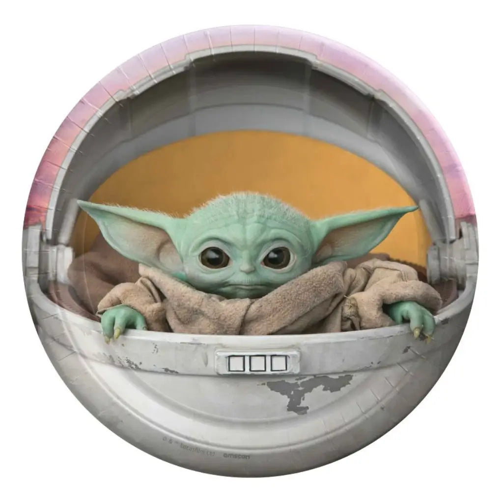 Baby Yoda Mandalorian party plates
star wars birthday party tableware