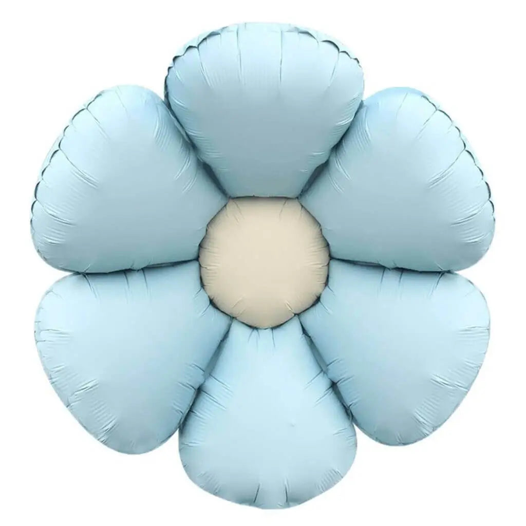 Matte Retro Blue Daisy Flower Foil Balloon 71cm