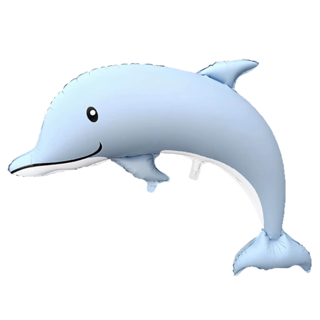 Large dolphin-shaped helium balloon for ocean themed birthday parties