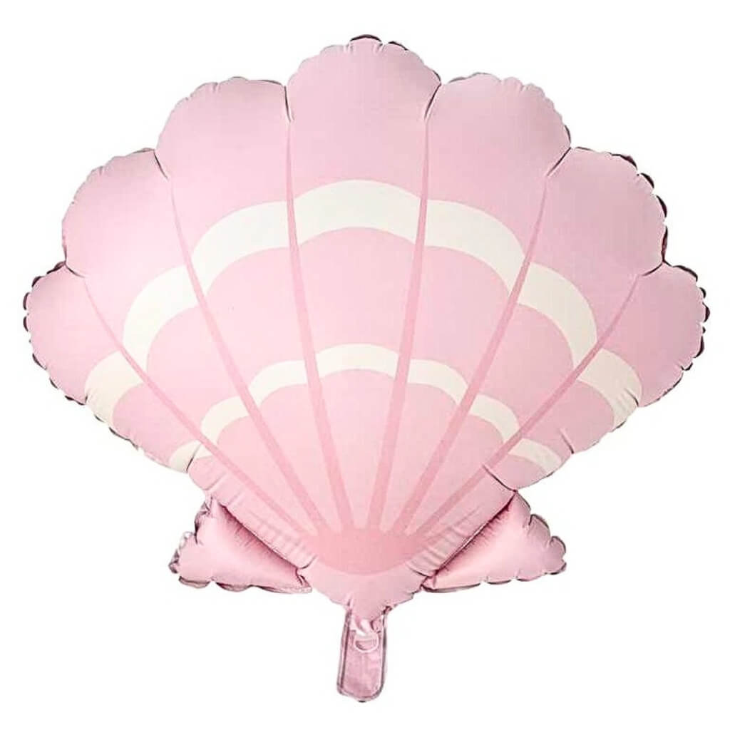 clam shell shaped mermaid balloon pastel pink