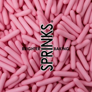 Pink rod shaped sprinkles for cupcakes and cookies