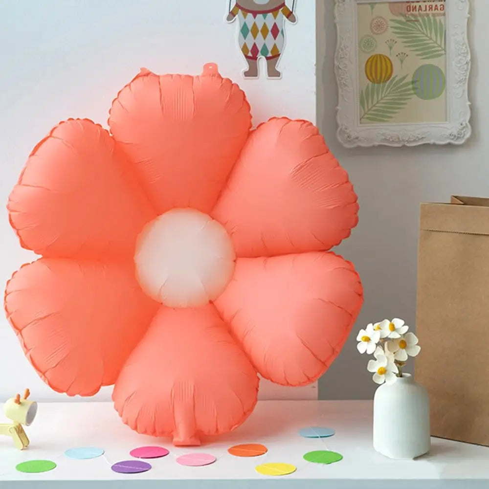 Matte Pink Daisy Flower Foil Balloon