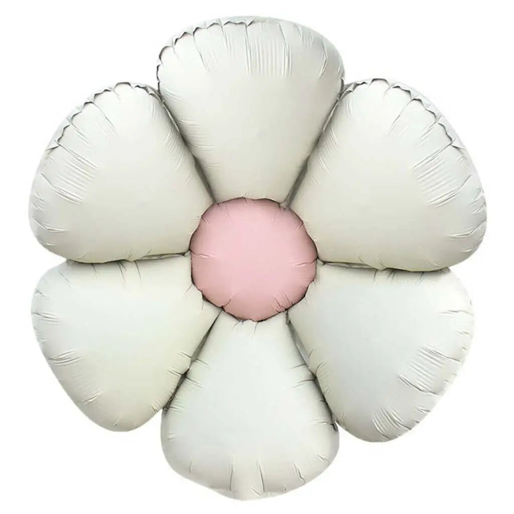 Matte Retro Cream White Daisy Flower Foil Balloon