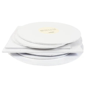 matte white finish on a masonite cake boards