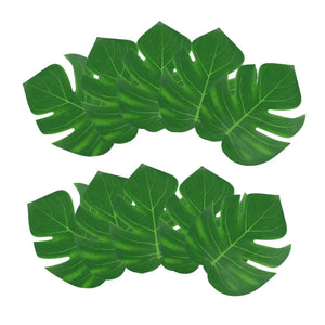 Tropical Artificial Monstera Leaf for Hawaiian Luau Party Decor (Pack of 10)