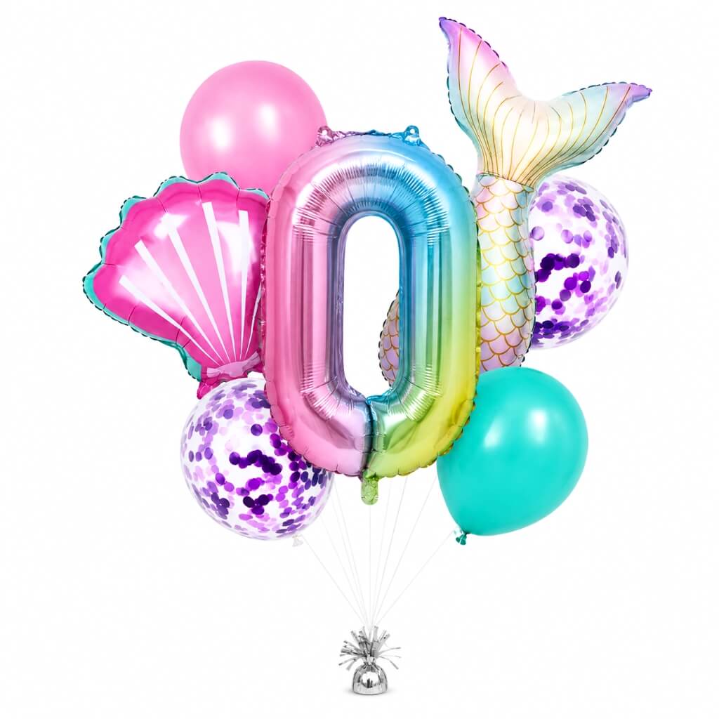 Mermaid All Age Birthday Balloon Bundle 7pk