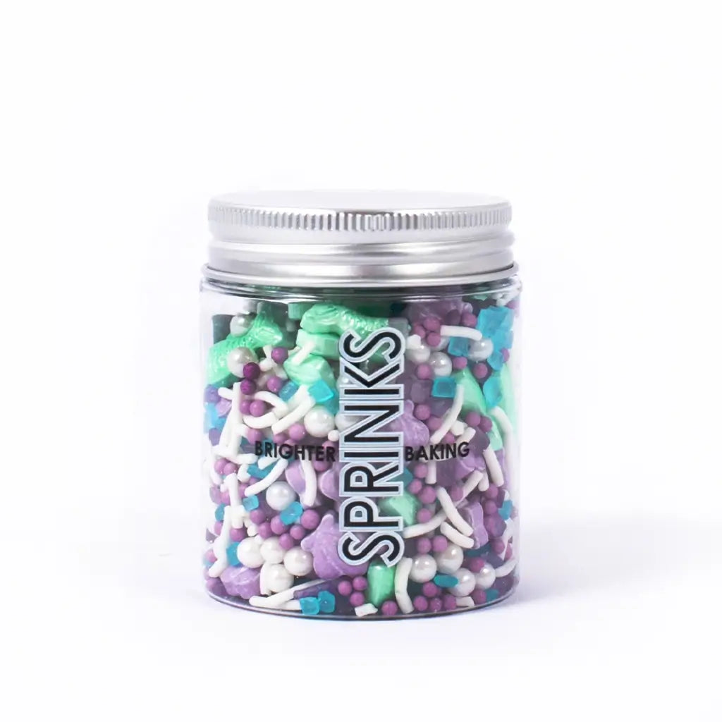 Sprinks mermaid themed cake decorations in jar