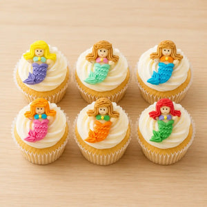 Mermaid Sugar Decorations 6 Pack – Edible Cake & Cupcake Toppers