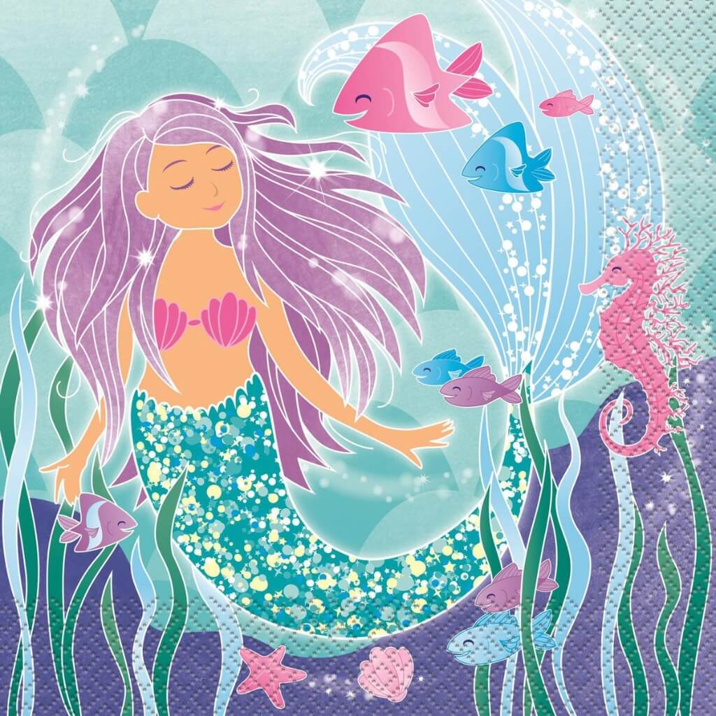 Mermaid Luncheon Paper Napkins 16pk