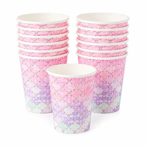Mermaid birthday party cups 10 pack