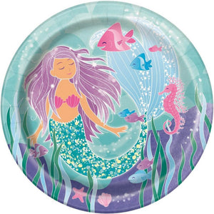 Mermaid Large Paper Plates 23cm 8pk