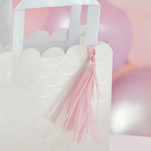 Iridescent and Pink Party Bags with Tassels 5pk